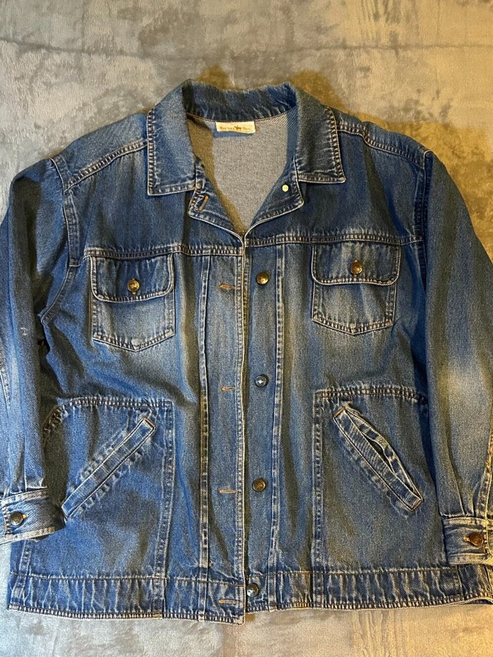 Vintage Hunters Run Denim Chore Jacket Medium Wash Blue